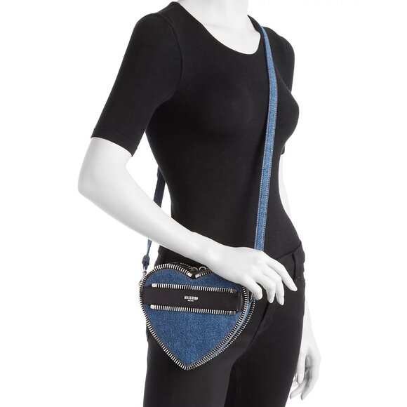 Moschino Rider Denim Heart Crossbody Bag - Picture 4 of 10